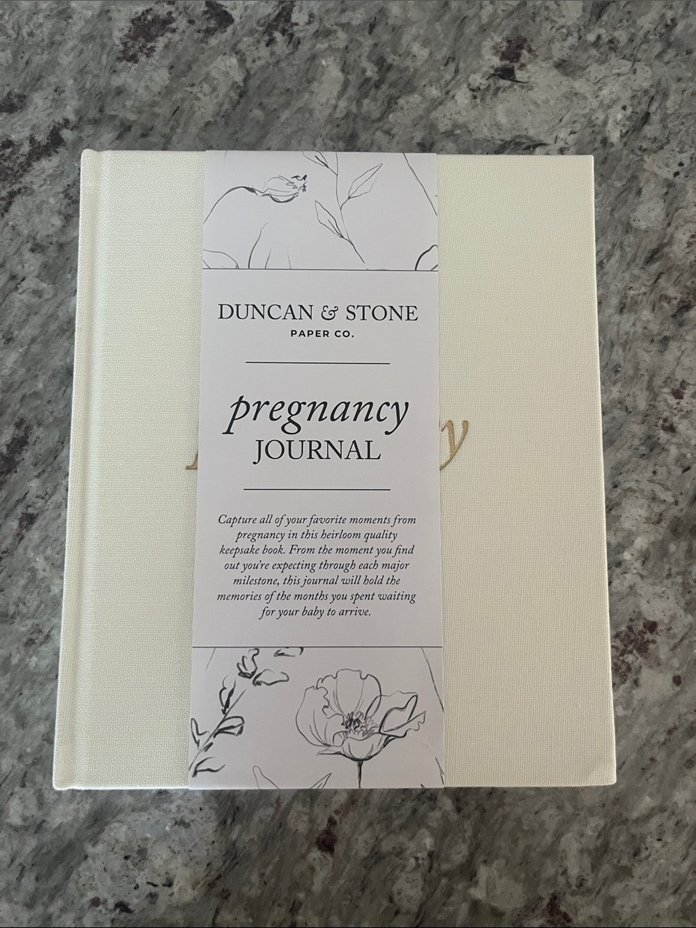 White Floral Print pregnancy journal